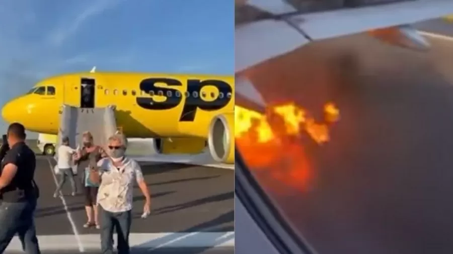 Aeronave da spirit foi atingida por um passaro e um-dos motores pegou fogo