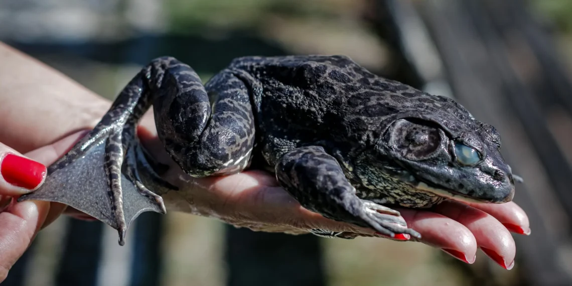 Rã que “muge como boi” aciona alerta máximo ambiental em Florianópolis: entenda o perigo da Aquarana catesbeiana